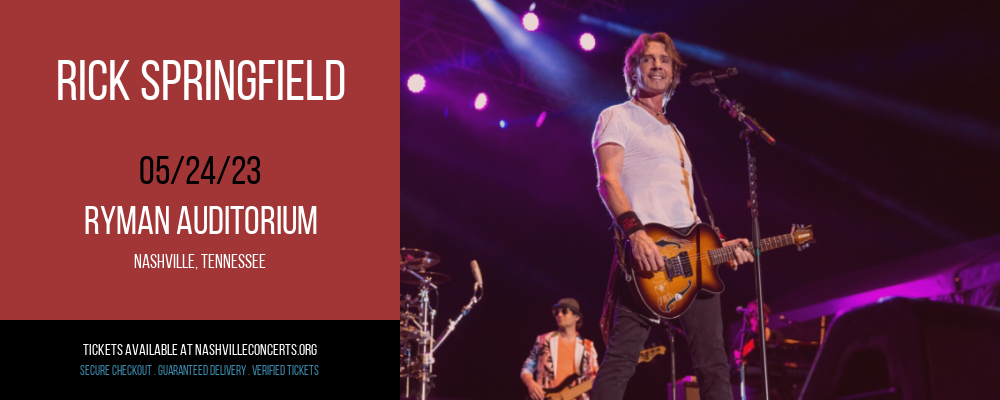 Rick Springfield at Ryman Auditorium at Ryman Auditorium
